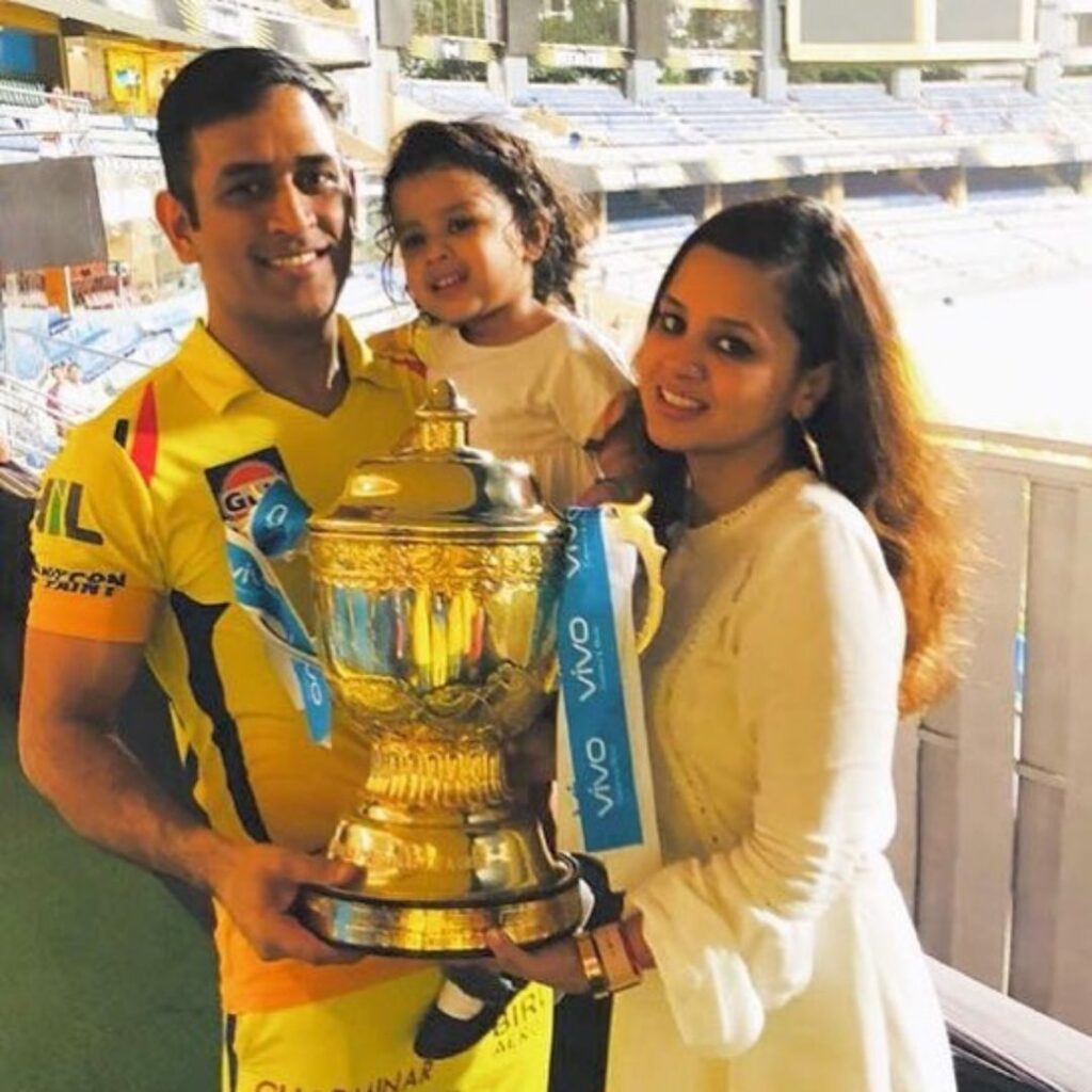 Mahendra Singh Dhoni with His Family